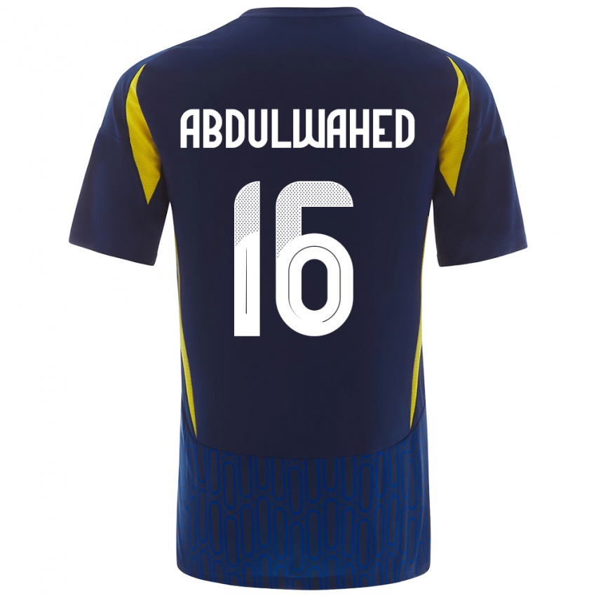 Gyermek Ghader Abdulwahed #16 Kék Sárga Idegenbeli Jersey 2024/25 Mez Póló Ing