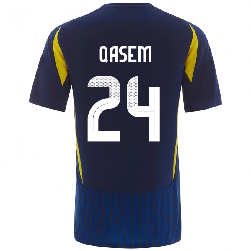 Gyermek Mohammed Qasem #24 Kék Sárga Idegenbeli Jersey 2024/25 Mez Póló Ing