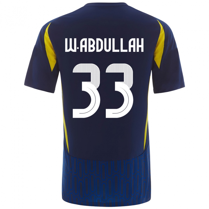 Gyermek Waleed Abdullah #33 Kék Sárga Idegenbeli Jersey 2024/25 Mez Póló Ing