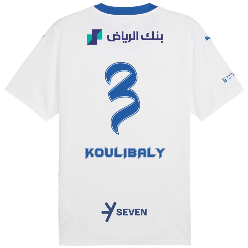 Gyermek Kalidou Koulibaly #3 Fehér Kék Idegenbeli Jersey 2024/25 Mez Póló Ing