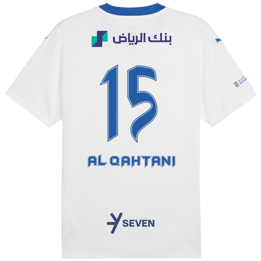 Gyermek Mohammed Al-Qahtani #15 Fehér Kék Idegenbeli Jersey 2024/25 Mez Póló Ing