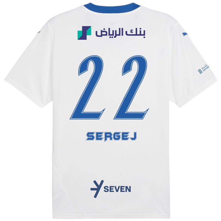 Gyermek Sergej Milinkovic-Savic #22 Fehér Kék Idegenbeli Jersey 2024/25 Mez Póló Ing