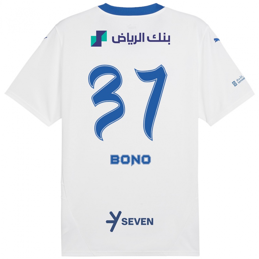 Gyermek Bono #37 Fehér Kék Idegenbeli Jersey 2024/25 Mez Póló Ing