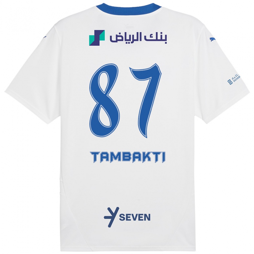 Gyermek Hassan Tambakti #87 Fehér Kék Idegenbeli Jersey 2024/25 Mez Póló Ing