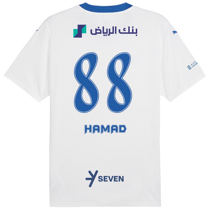 Gyermek Hamad Al-Yami #88 Fehér Kék Idegenbeli Jersey 2024/25 Mez Póló Ing