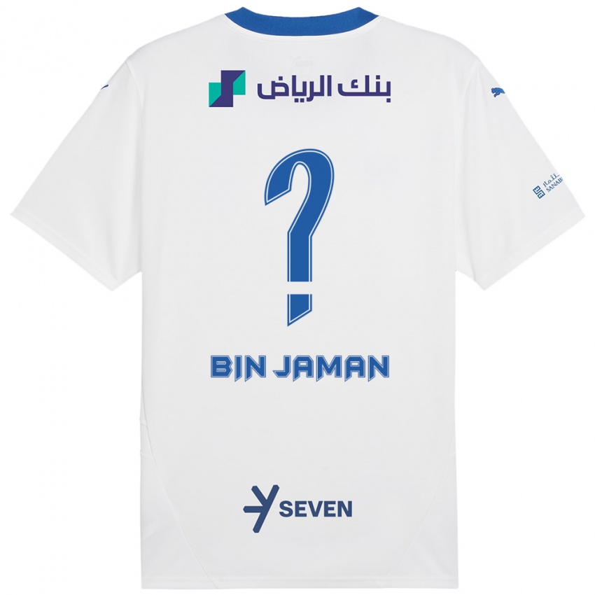 Gyermek Rakan Bin Jaman #0 Fehér Kék Idegenbeli Jersey 2024/25 Mez Póló Ing