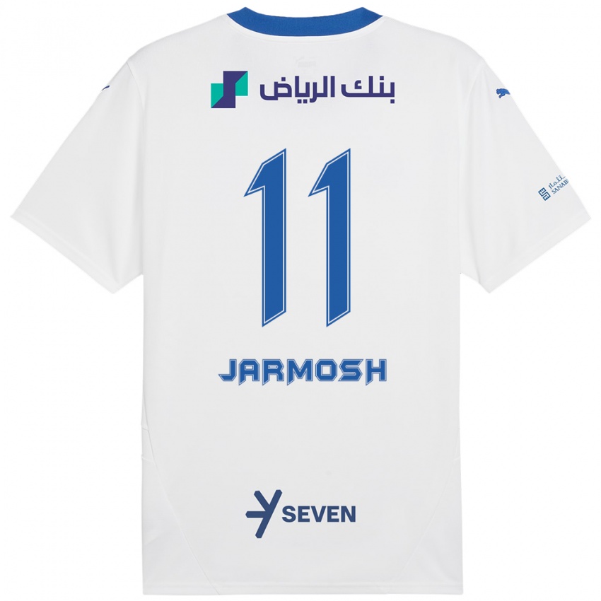 Gyermek Abdulaziz Jarmosh #11 Fehér Kék Idegenbeli Jersey 2024/25 Mez Póló Ing