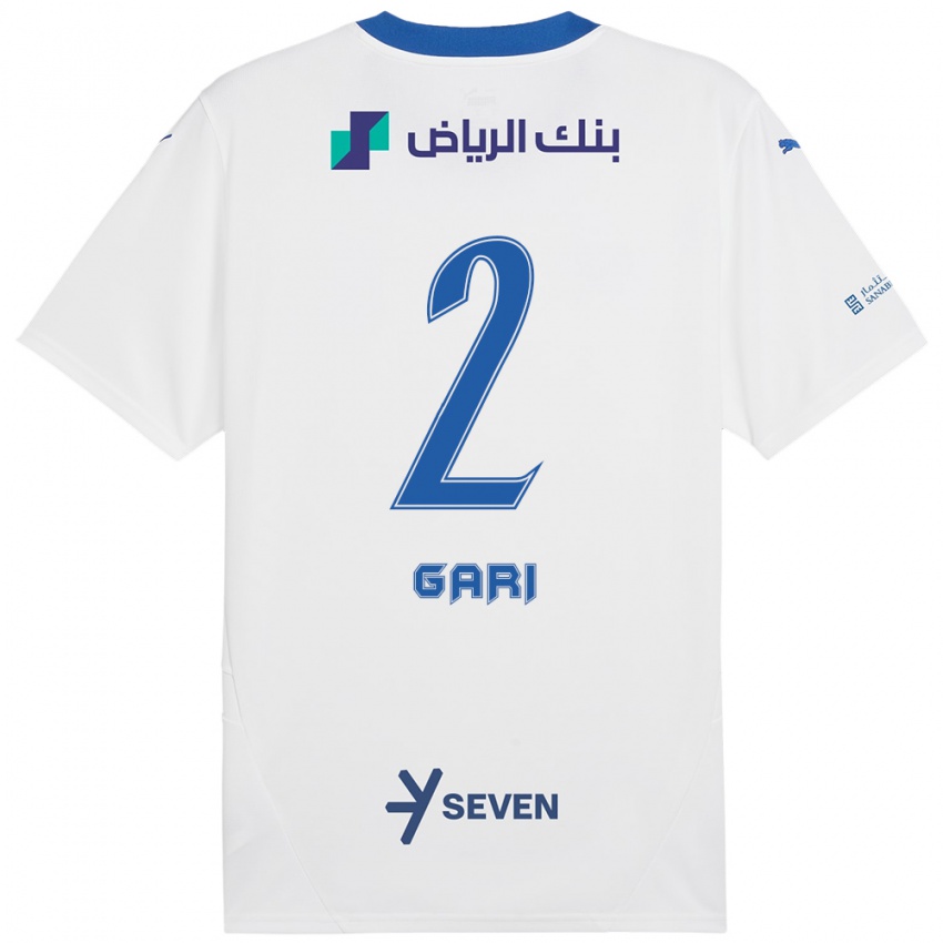 Gyermek Fatimah Gari #2 Fehér Kék Idegenbeli Jersey 2024/25 Mez Póló Ing