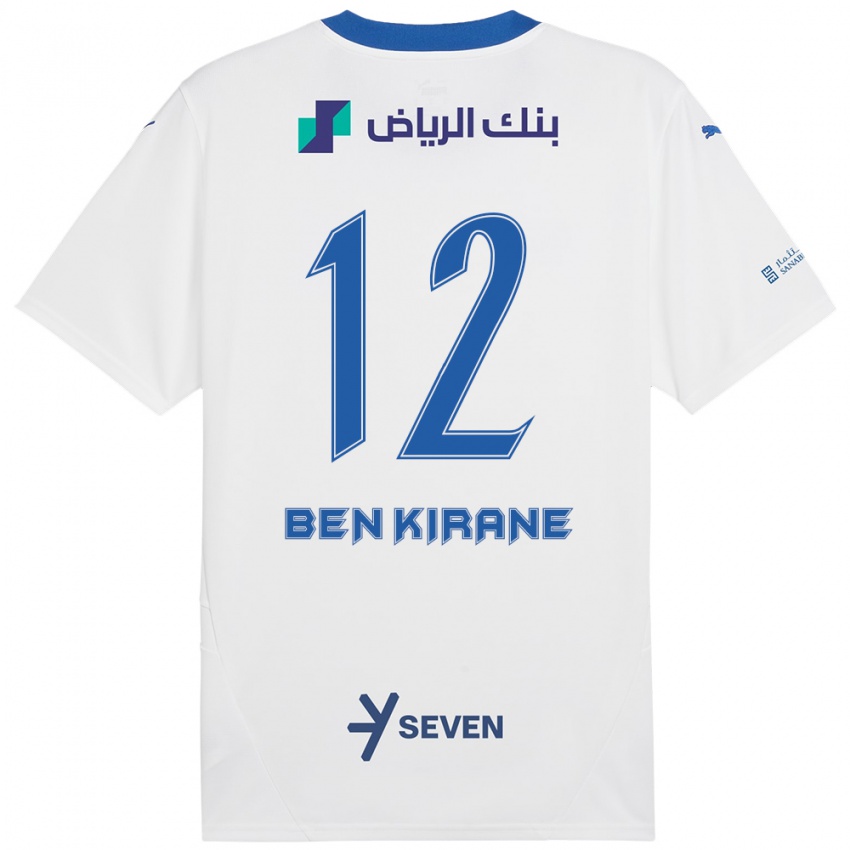 Gyermek Mariam Ben Kirane #12 Fehér Kék Idegenbeli Jersey 2024/25 Mez Póló Ing