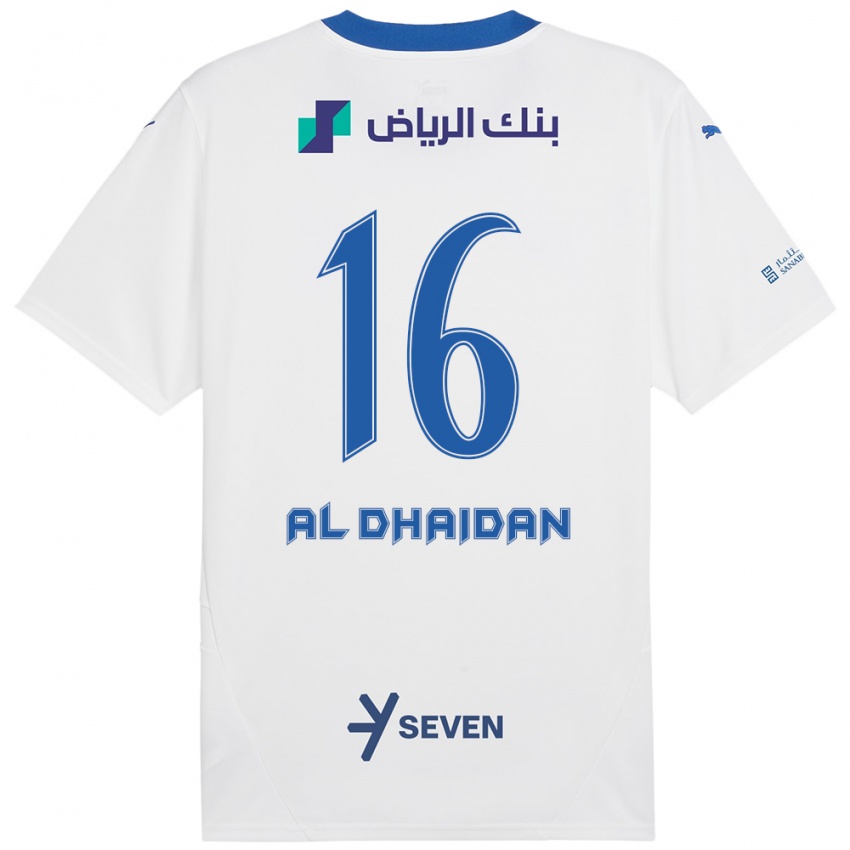 Gyermek Nadia Al-Dhaidan #16 Fehér Kék Idegenbeli Jersey 2024/25 Mez Póló Ing