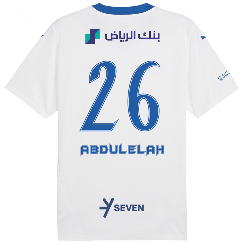 Gyermek Abdulelah Al-Malki #26 Fehér Kék Idegenbeli Jersey 2024/25 Mez Póló Ing