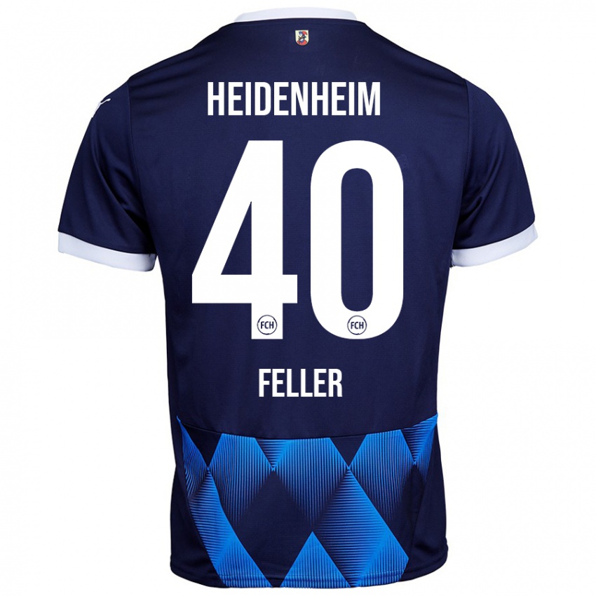 Gyermek Frank Feller #40 Sötét Sötétkék Idegenbeli Jersey 2024/25 Mez Póló Ing