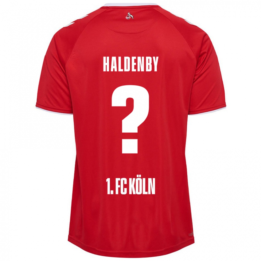 Gyermek Ben Haldenby #0 Piros Fehér Idegenbeli Jersey 2024/25 Mez Póló Ing