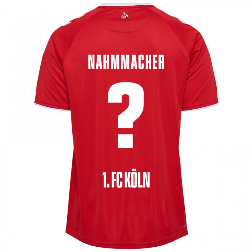 Gyermek Emil Nahmmacher #0 Piros Fehér Idegenbeli Jersey 2024/25 Mez Póló Ing