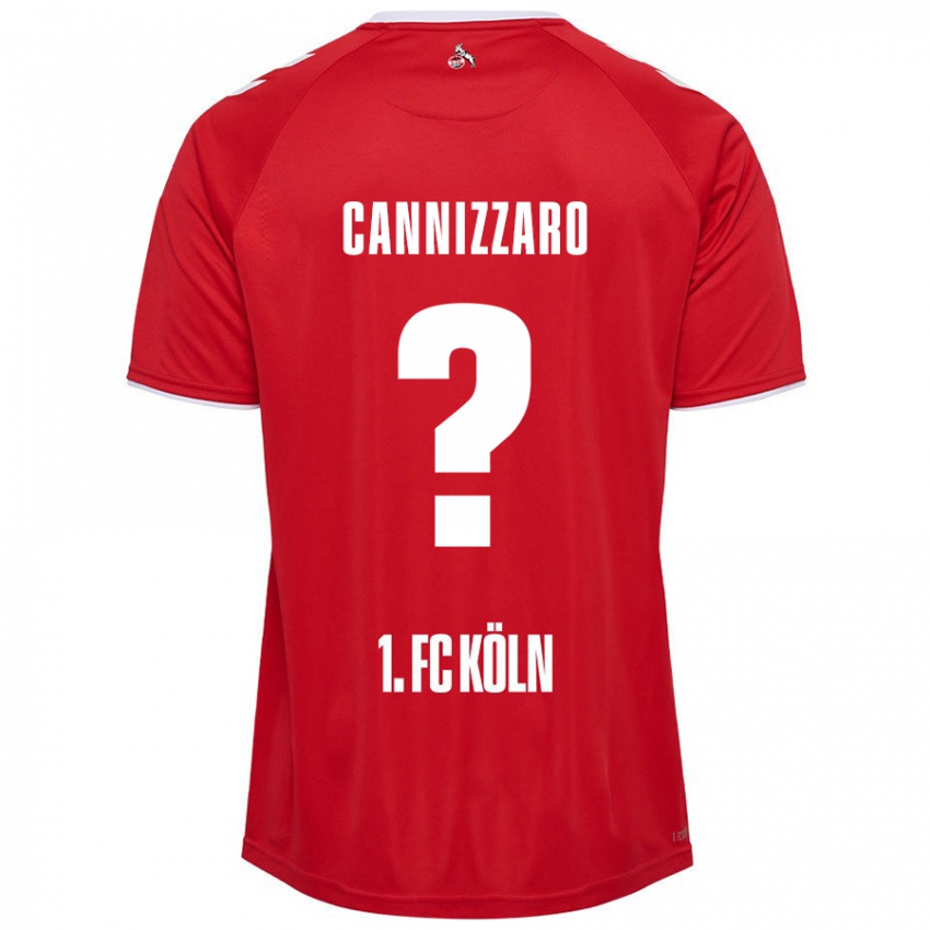 Gyermek Simone Cannizzaro #0 Piros Fehér Idegenbeli Jersey 2024/25 Mez Póló Ing