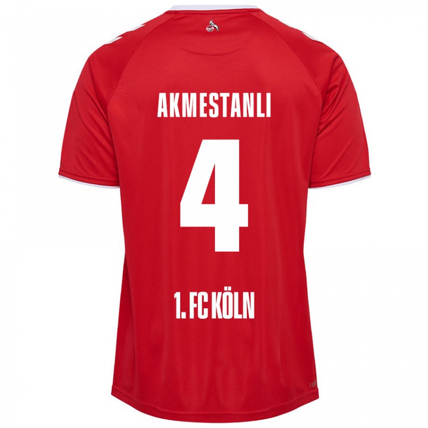 Gyermek Teoman Akmestanli #4 Piros Fehér Idegenbeli Jersey 2024/25 Mez Póló Ing