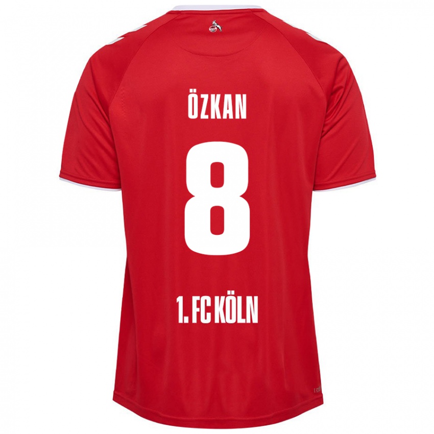 Gyermek Mikail Özkan #8 Piros Fehér Idegenbeli Jersey 2024/25 Mez Póló Ing