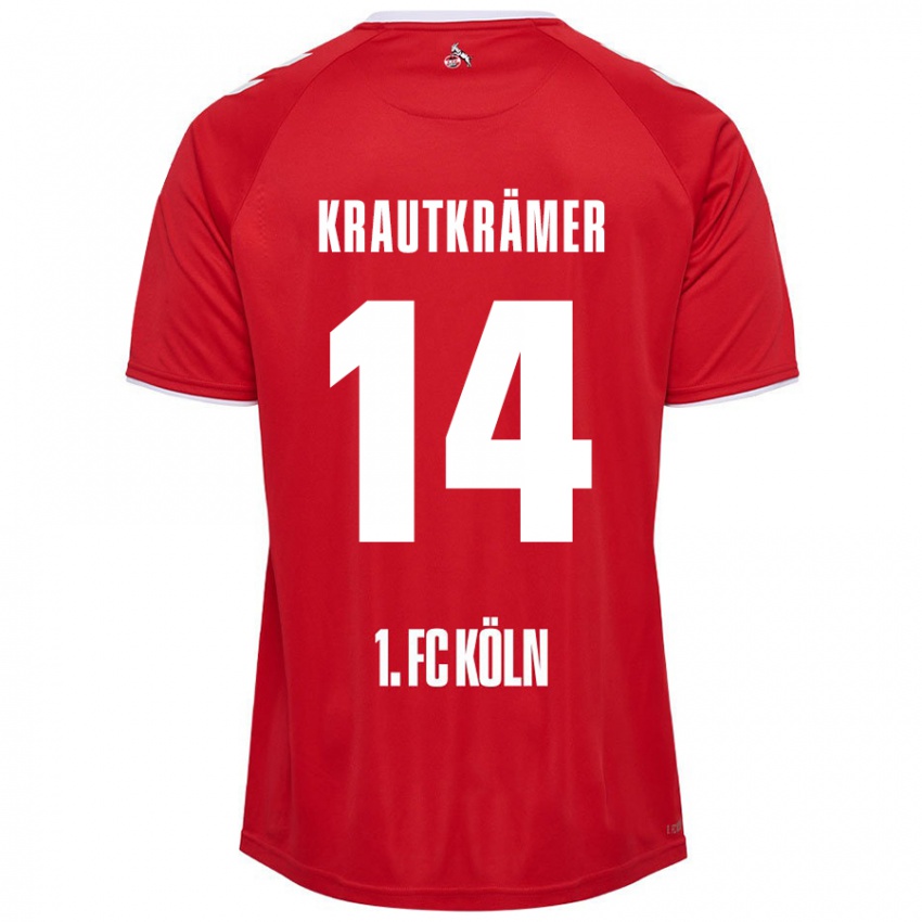 Gyermek Jakob Krautkrämer #14 Piros Fehér Idegenbeli Jersey 2024/25 Mez Póló Ing