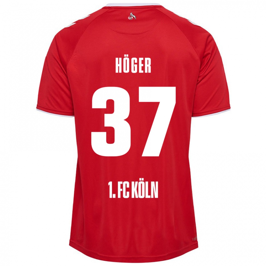 Gyermek Marco Höger #37 Piros Fehér Idegenbeli Jersey 2024/25 Mez Póló Ing