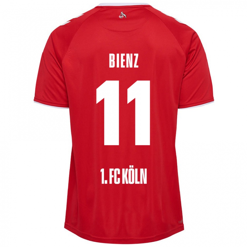 Gyermek Alena Bienz #11 Piros Fehér Idegenbeli Jersey 2024/25 Mez Póló Ing