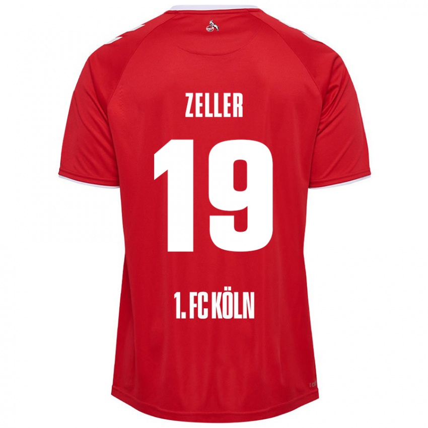 Gyermek Dóra Zeller #19 Piros Fehér Idegenbeli Jersey 2024/25 Mez Póló Ing