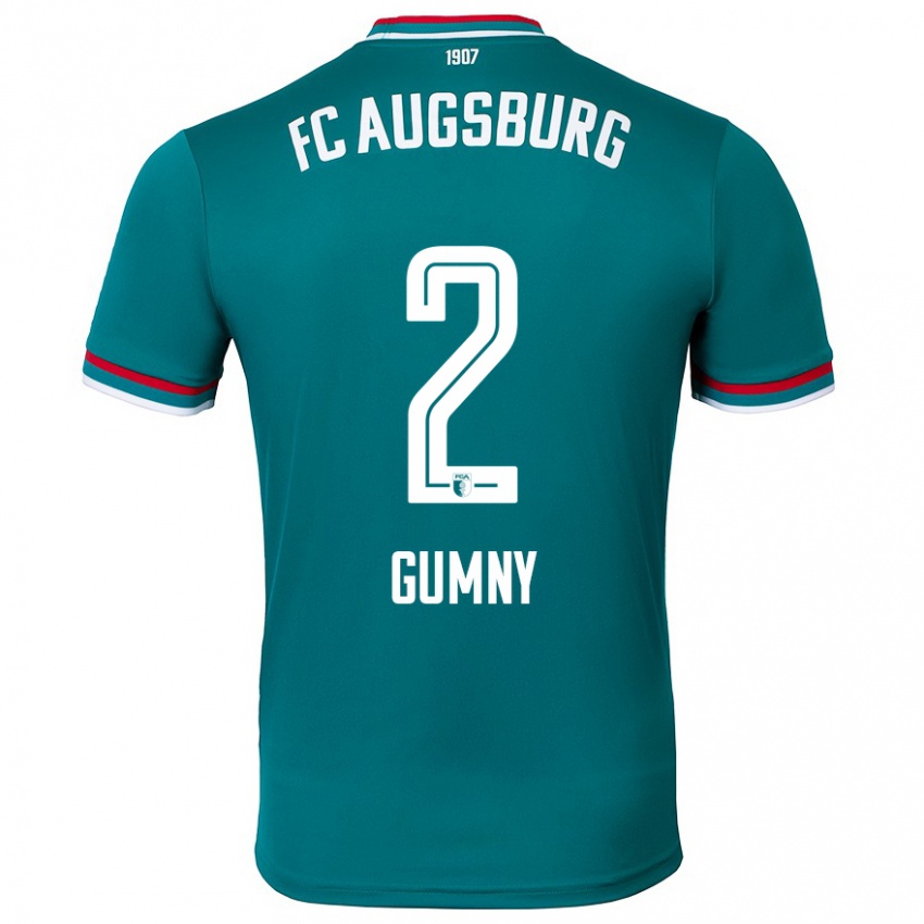 Gyermek Robert Gumny #2 Sötétzöld Idegenbeli Jersey 2024/25 Mez Póló Ing