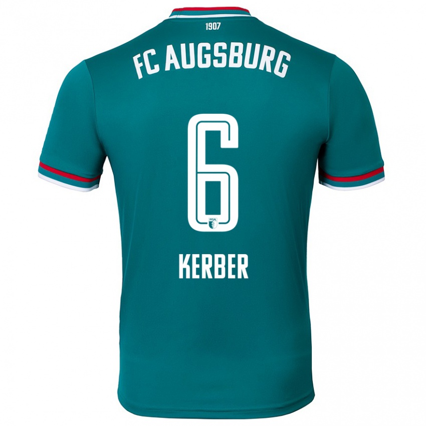 Gyermek Luca Kerber #6 Sötétzöld Idegenbeli Jersey 2024/25 Mez Póló Ing