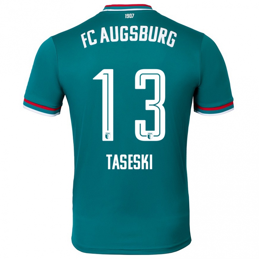 Gyermek Kristijan Taseski #13 Sötétzöld Idegenbeli Jersey 2024/25 Mez Póló Ing