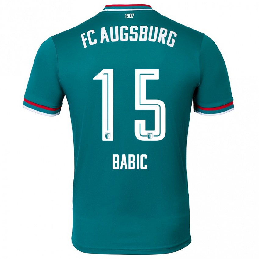 Gyermek David Babic #15 Sötétzöld Idegenbeli Jersey 2024/25 Mez Póló Ing