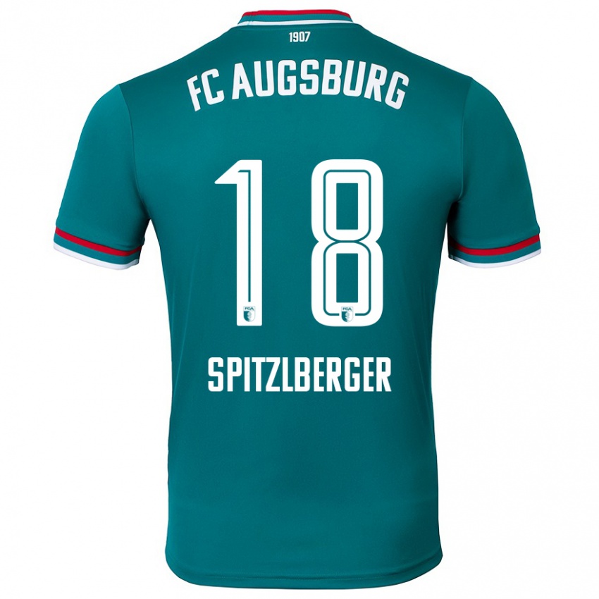 Gyermek Jordan Spitzlberger #18 Sötétzöld Idegenbeli Jersey 2024/25 Mez Póló Ing