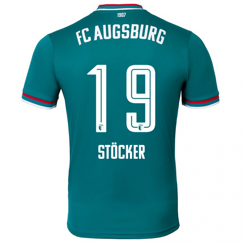 Gyermek Louis Stöcker #19 Sötétzöld Idegenbeli Jersey 2024/25 Mez Póló Ing