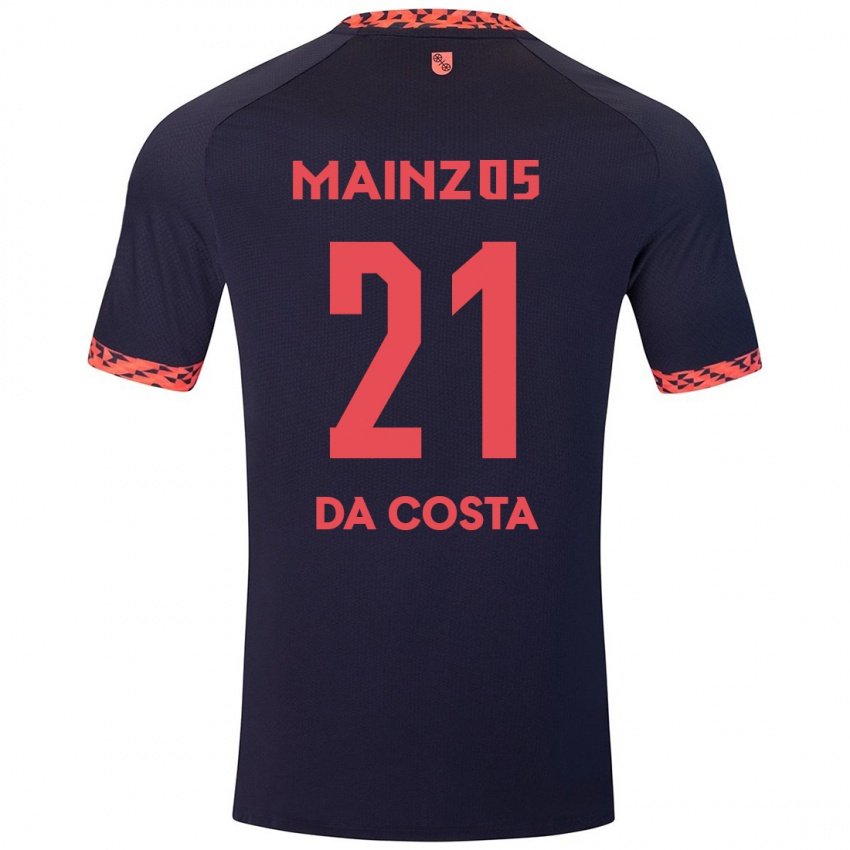 Gyermek Danny Da Costa #21 Kék Korall Vörös Idegenbeli Jersey 2024/25 Mez Póló Ing