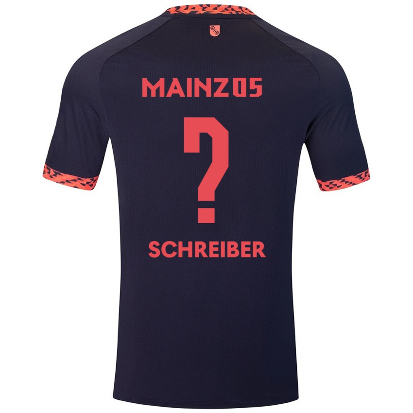 Gyermek Philipp Schreiber #0 Kék Korall Vörös Idegenbeli Jersey 2024/25 Mez Póló Ing