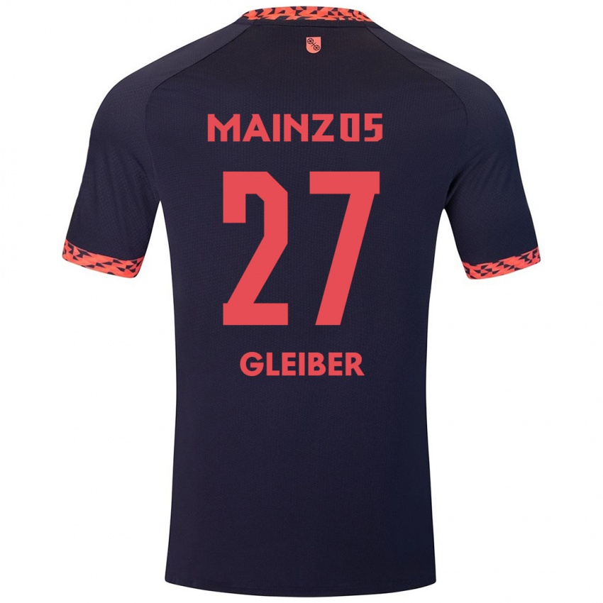 Gyermek Daniel Gleiber #27 Kék Korall Vörös Idegenbeli Jersey 2024/25 Mez Póló Ing