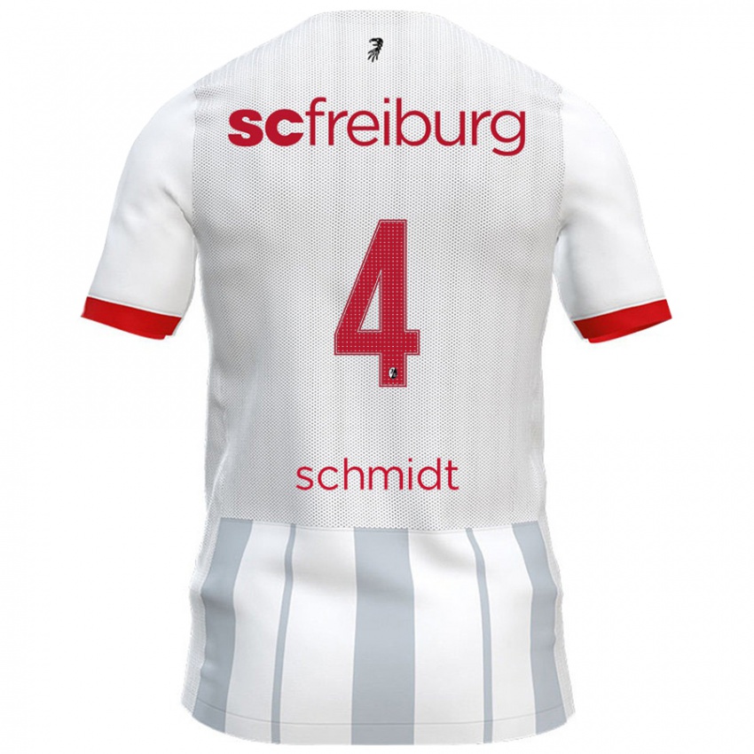 Gyermek Kenneth Schmidt #4 Fehér Szürke Idegenbeli Jersey 2024/25 Mez Póló Ing