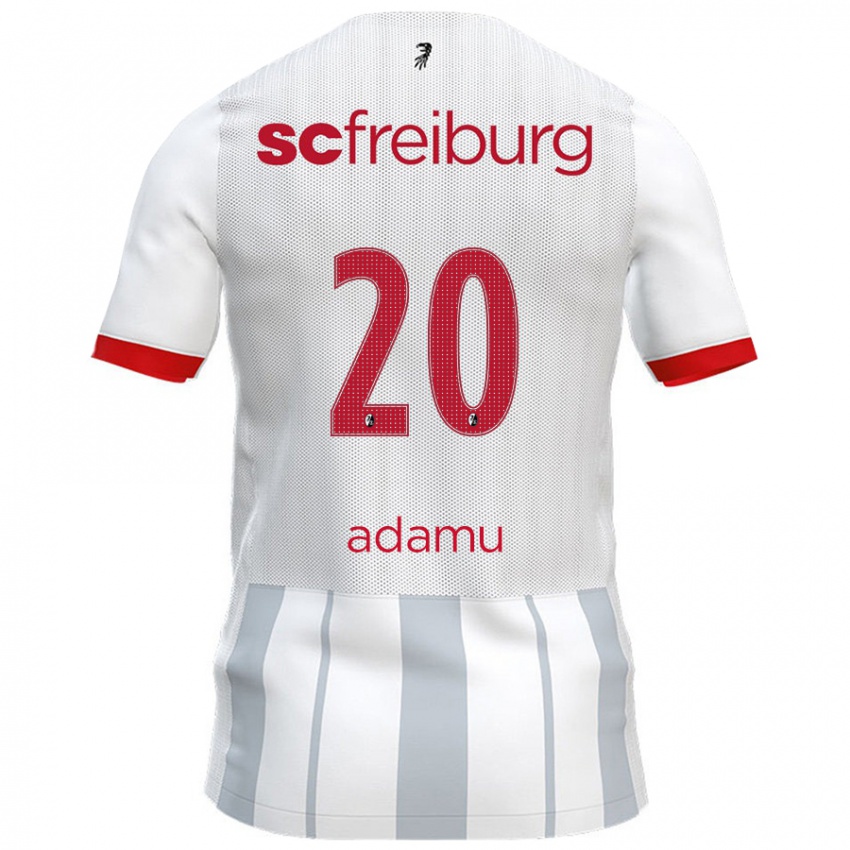 Gyermek Junior Adamu #20 Fehér Szürke Idegenbeli Jersey 2024/25 Mez Póló Ing