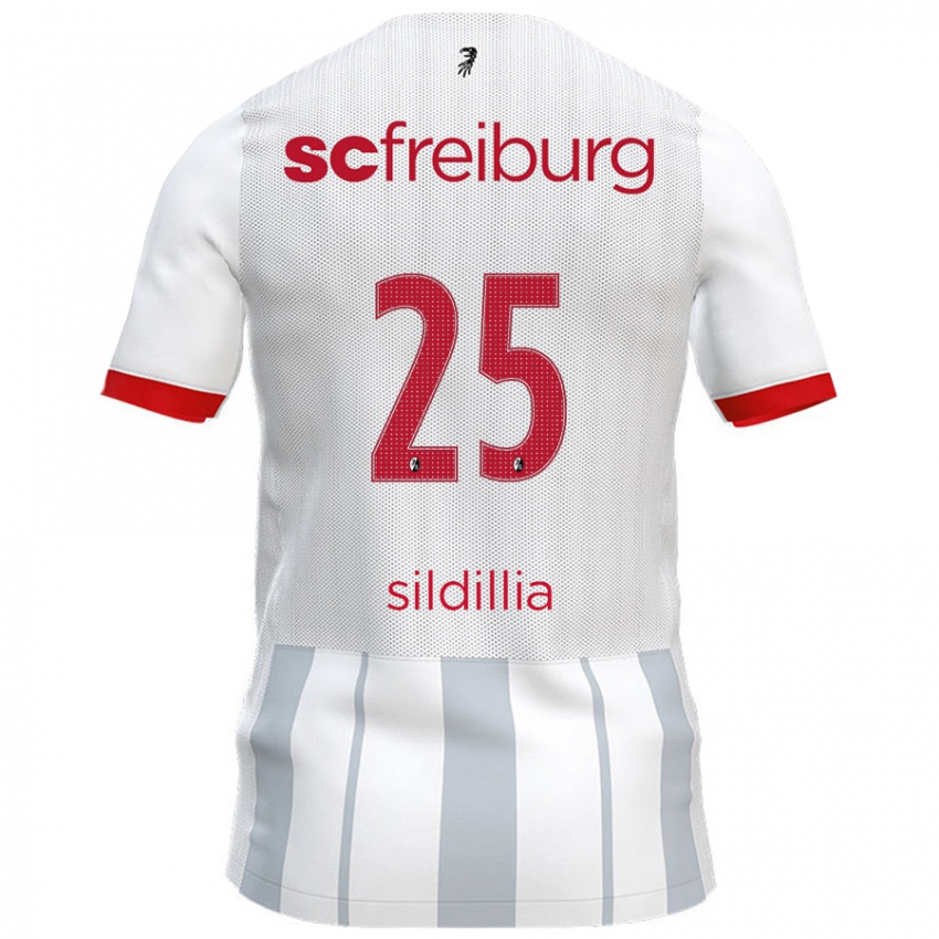 Gyermek Kiliann Sildillia #25 Fehér Szürke Idegenbeli Jersey 2024/25 Mez Póló Ing