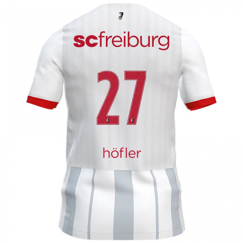 Gyermek Nicolas Höfler #27 Fehér Szürke Idegenbeli Jersey 2024/25 Mez Póló Ing