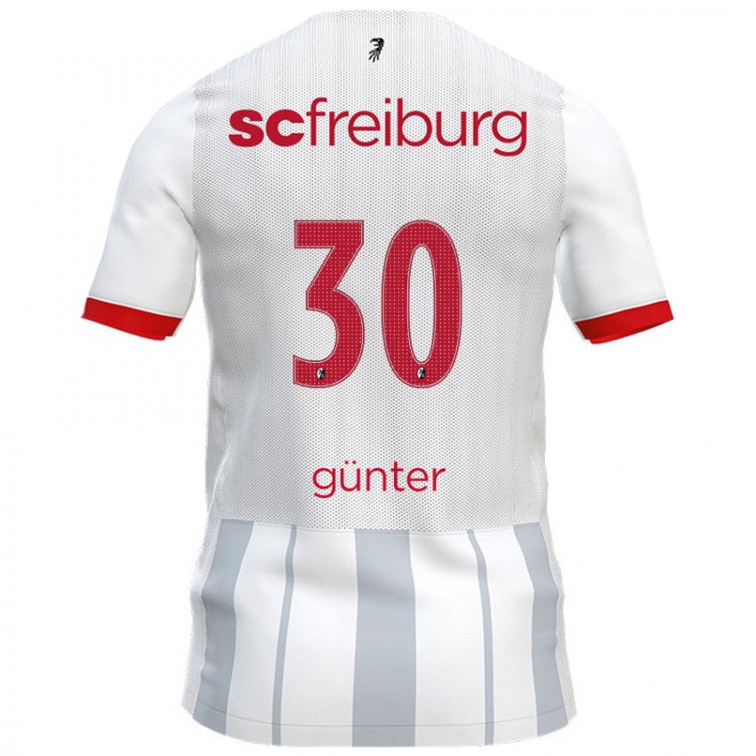 Gyermek Christian Günter #30 Fehér Szürke Idegenbeli Jersey 2024/25 Mez Póló Ing