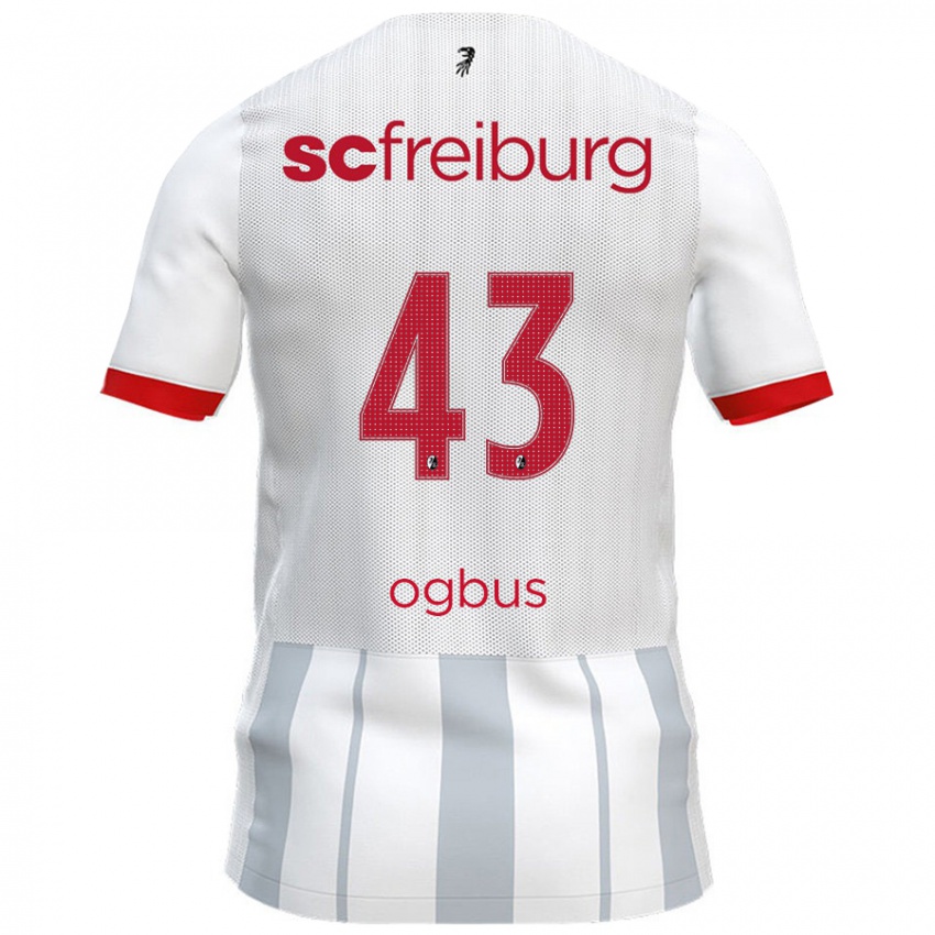 Gyermek Bruno Ogbus #43 Fehér Szürke Idegenbeli Jersey 2024/25 Mez Póló Ing