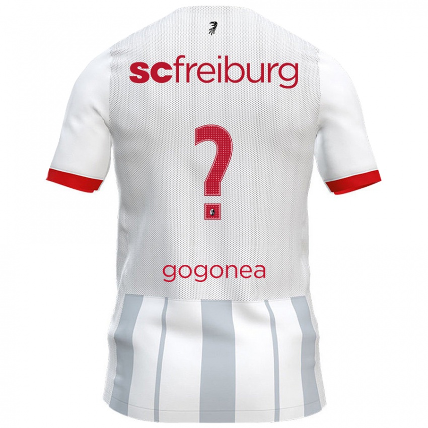 Gyermek Raul Gogonea #0 Fehér Szürke Idegenbeli Jersey 2024/25 Mez Póló Ing