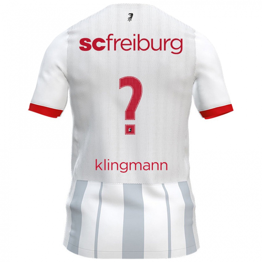 Gyermek Sebastian Klingmann #0 Fehér Szürke Idegenbeli Jersey 2024/25 Mez Póló Ing