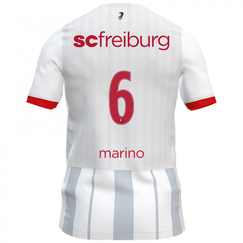 Gyermek Luca Marino #6 Fehér Szürke Idegenbeli Jersey 2024/25 Mez Póló Ing