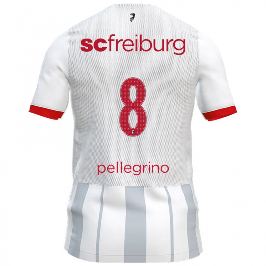 Gyermek Gabriel Pellegrino #8 Fehér Szürke Idegenbeli Jersey 2024/25 Mez Póló Ing