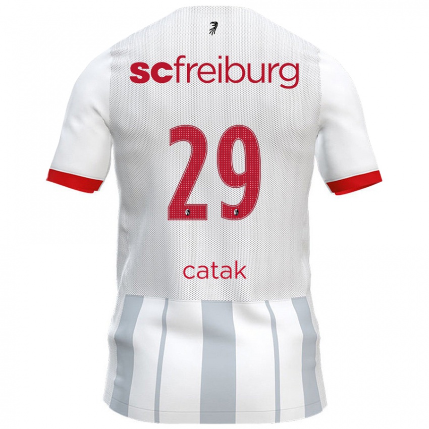 Gyermek Leon Catak #29 Fehér Szürke Idegenbeli Jersey 2024/25 Mez Póló Ing