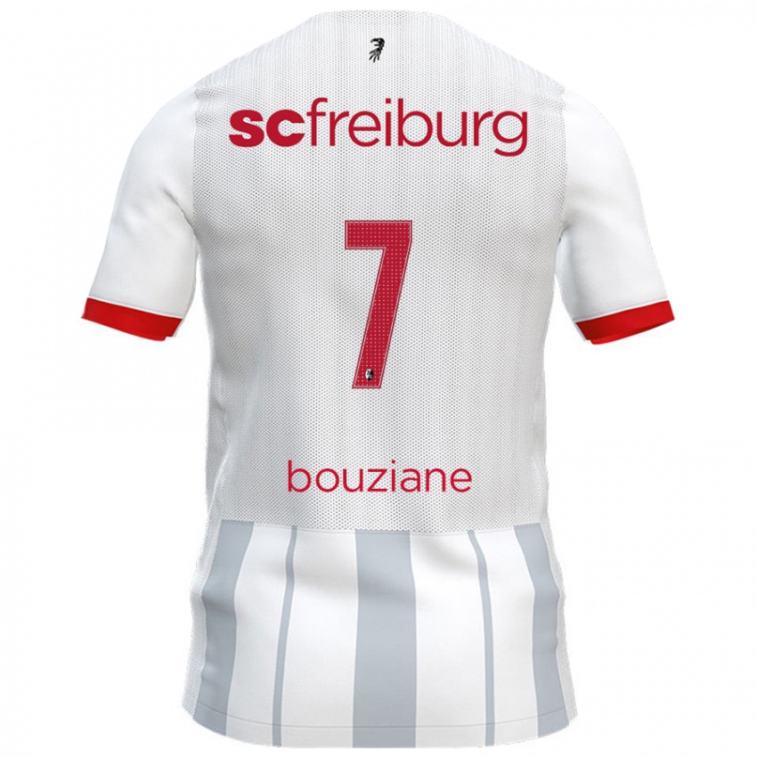 Gyermek Chiara Bouziane #7 Fehér Szürke Idegenbeli Jersey 2024/25 Mez Póló Ing