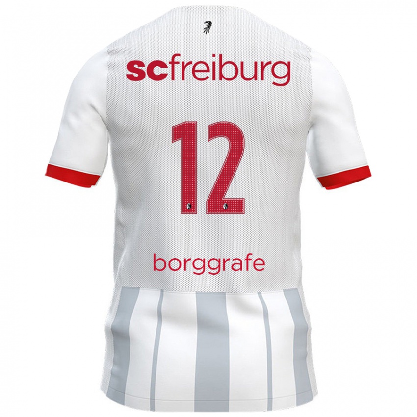 Gyermek Rafaela Borggräfe #12 Fehér Szürke Idegenbeli Jersey 2024/25 Mez Póló Ing