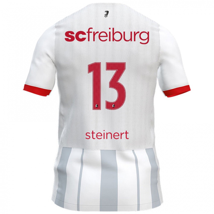 Gyermek Judith Steinert #13 Fehér Szürke Idegenbeli Jersey 2024/25 Mez Póló Ing