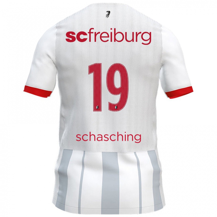 Gyermek Annabel Schasching #19 Fehér Szürke Idegenbeli Jersey 2024/25 Mez Póló Ing