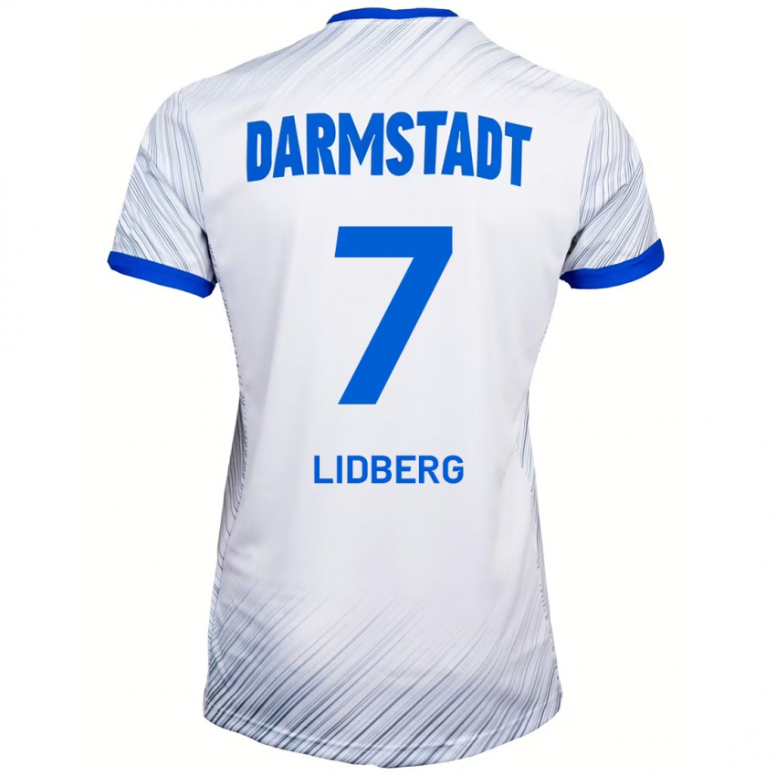 Gyermek Isac Lidberg #7 Fehér Kék Idegenbeli Jersey 2024/25 Mez Póló Ing